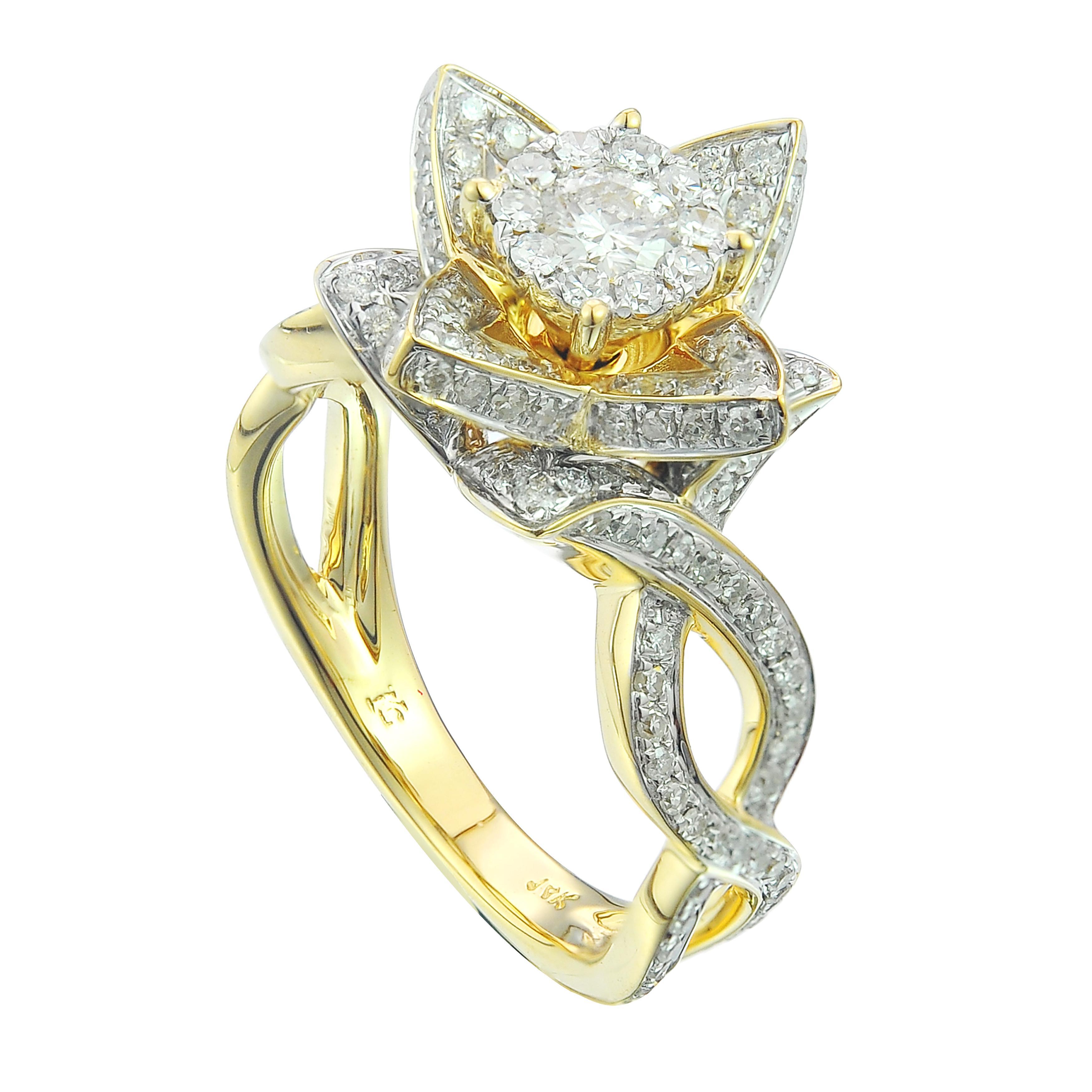 Diamond Engagement Mounting Ring  1.08 ct. 14K Yellow Gold
